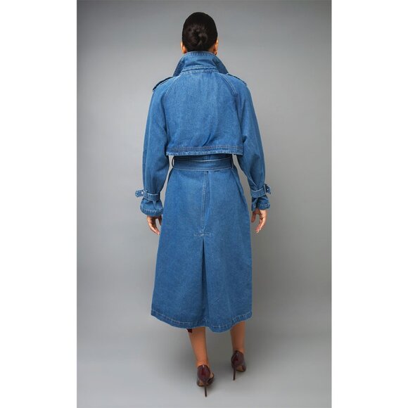 Double Breasted Denim Trench Coat - Picture 4 of 5